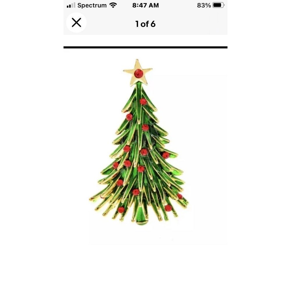 Christmas Tree Vintage Enamel Brooch